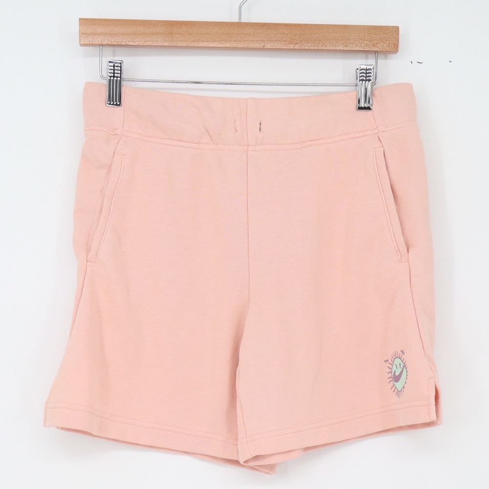Nike Shorts Womens XL Sun Club Pink Graphic French Terry Pockets Excellent